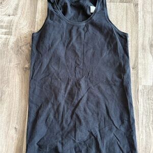 Atheleta Black Ribbed Tank Top